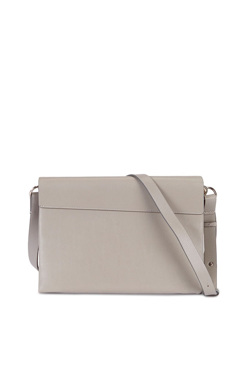 Bolso de piel Gris marca HedenBrand, colección Drape Shoulder terracota