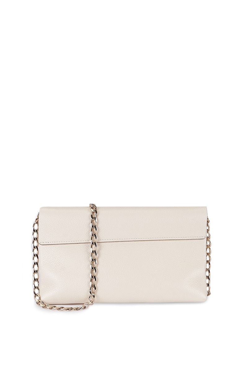 Drapé_Shoulder_RectangularPM_White_3 Bolso de piel blanco marca HedenBrand, colección Drape Shoulder