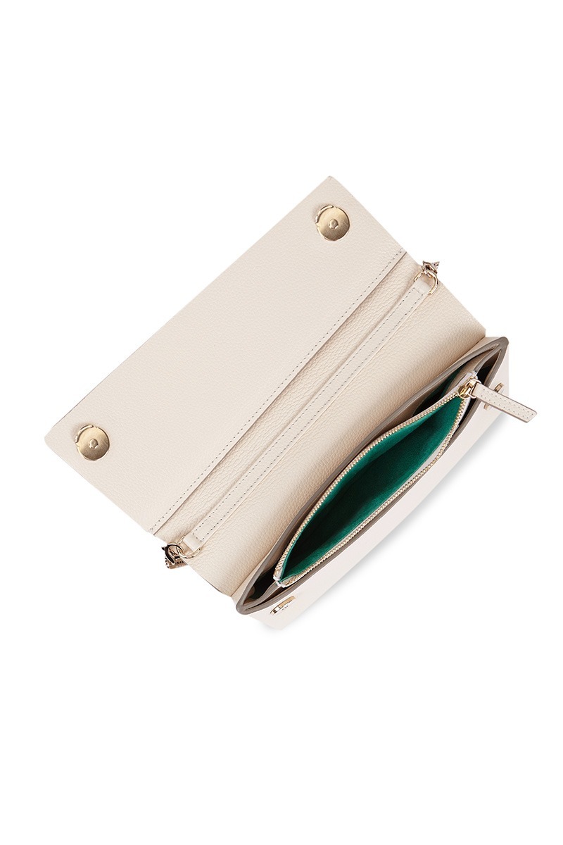 Drapé_Shoulder_RectangularPM_White_4 Bolso de piel blanco marca HedenBrand, colección Drape Shoulder