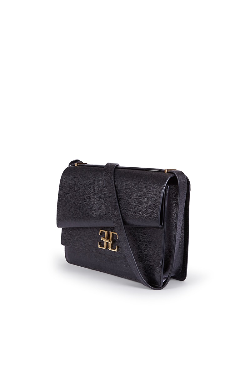 Drapé_Click_black_2 Bolso de piel negro marca HedenBrand, colección Drape Click terracota