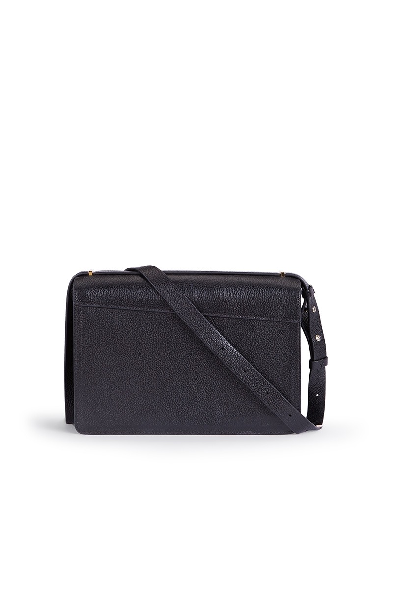 Drapé_Click_black_3 Bolso de piel negro marca HedenBrand, colección Drape Click terracota