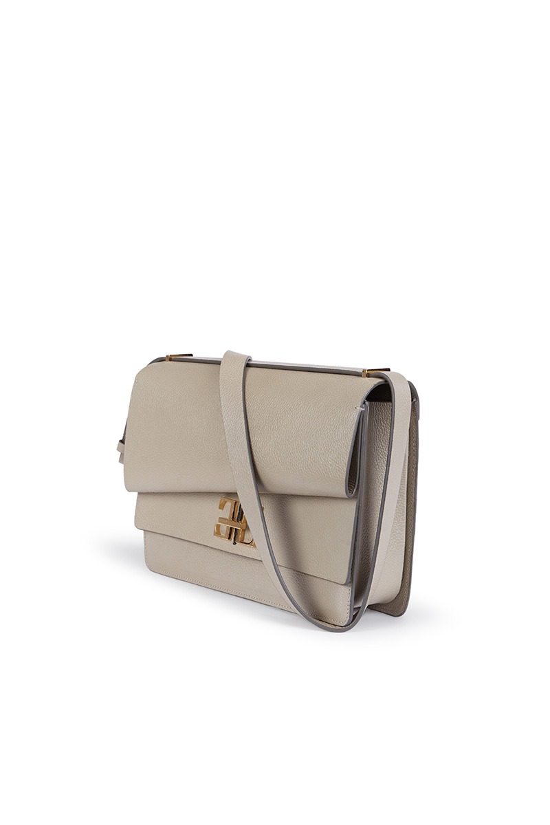 Drapé_Click_grey_2 Bolso de piel gris marca HedenBrand, colección Drape Click terracota
