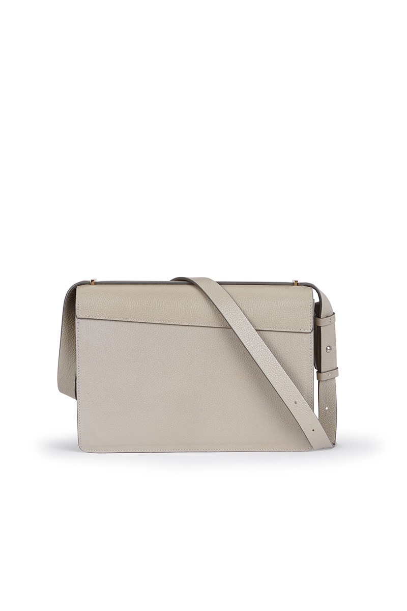 Drapé_Click_grey_3 Bolso de piel gris marca HedenBrand, colección Drape Click terracota