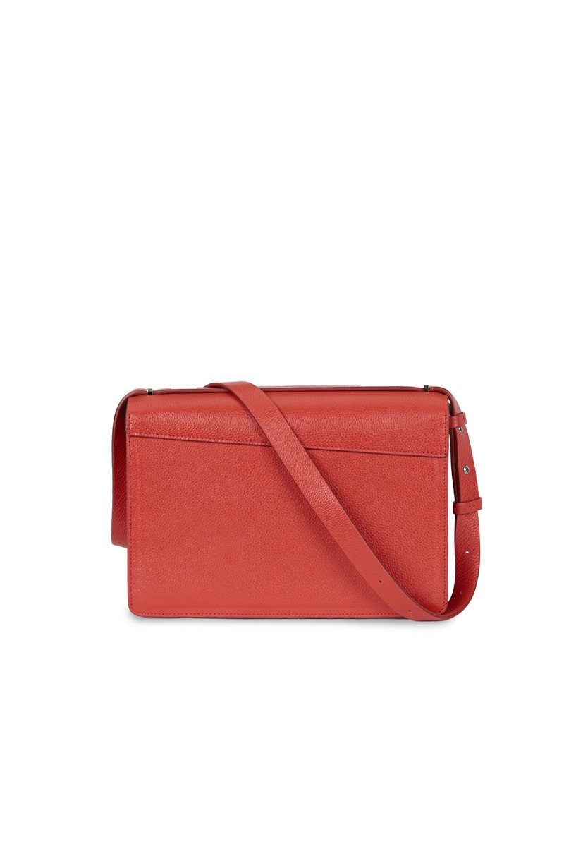 Drapé_Click_terracota_3 Bolso de piel rojo marca HedenBrand, colección Drape Click terracota