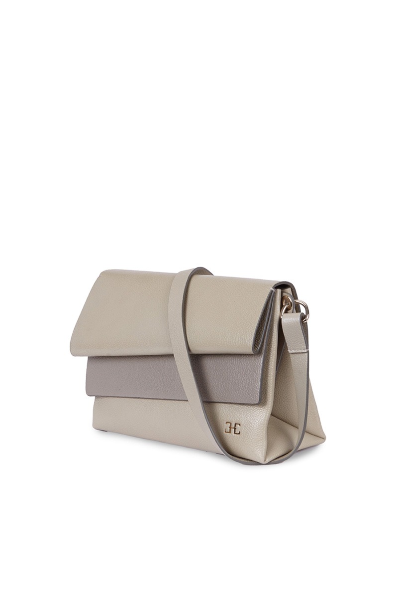 Drapé_Shadow_grey_2 Bolso de piel gris marca HedenBrand, colección Drape Shadow terracota