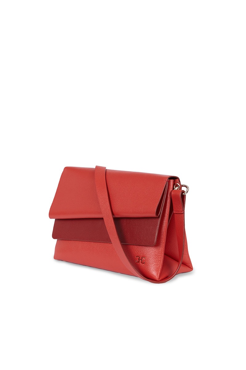 Drapé_Shadow_terracota_2 Bolso de piel rojo marca HedenBrand, colección Drape Shadow terracota