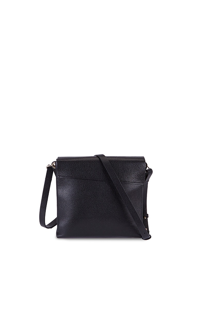 Bolso de piel negro marca HedenBrand, colección Drape Shoulder Square PM
