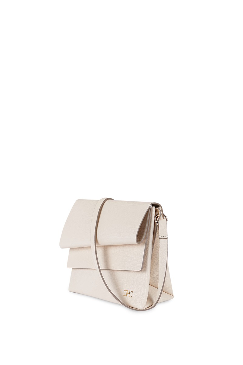 Drapé_Shoulder_RectangularPM_SQUARE_white_2 Bolso de piel blanco marca HedenBrand, colección Drape Shoulder Square PM