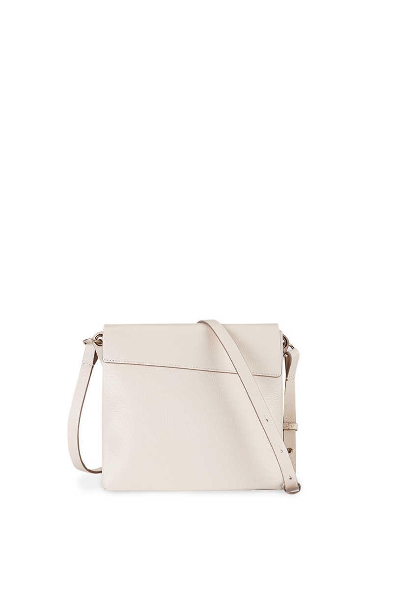 Drapé_Shoulder_RectangularPM_SQUARE_white_3 Bolso de piel blanco marca HedenBrand, colección Drape Shoulder Square PM